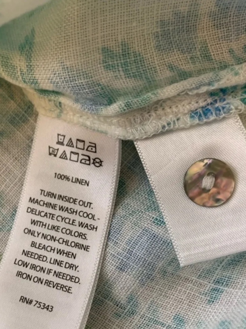 Sigrid Olsen 100% Linen Floral Botanical Shirt - Picture 7 of 11